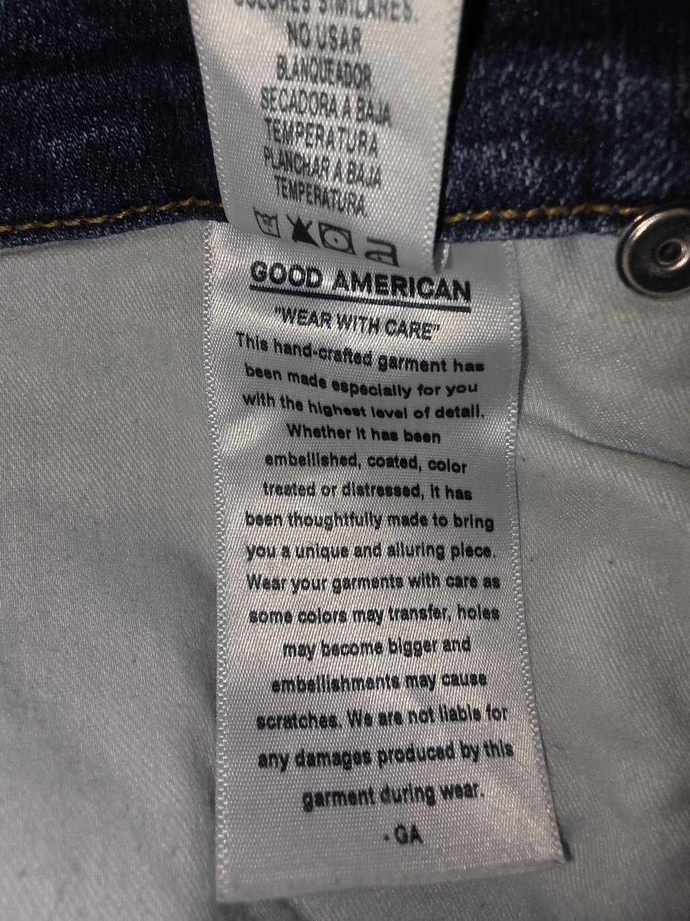 Good American Dark Blue Straight Leg Jeans - Picture 7 of 9
